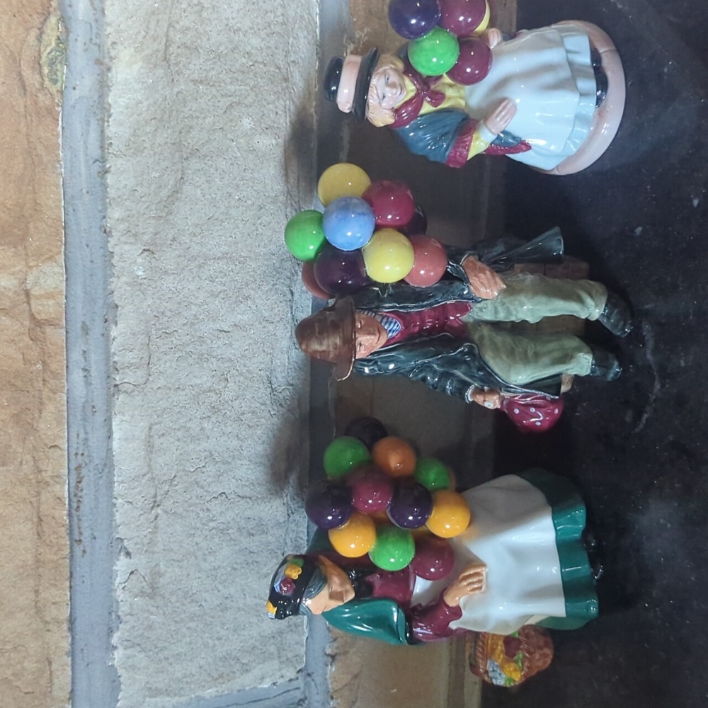 Royal Doulton Colorful Balloon Figurines Set . It Includes Three Pieces.